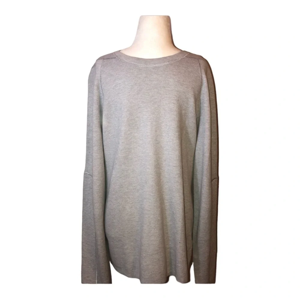 NWT HELMUT LANG Light Gray Cotton Cashmere Blend Knit Pullover Sweater